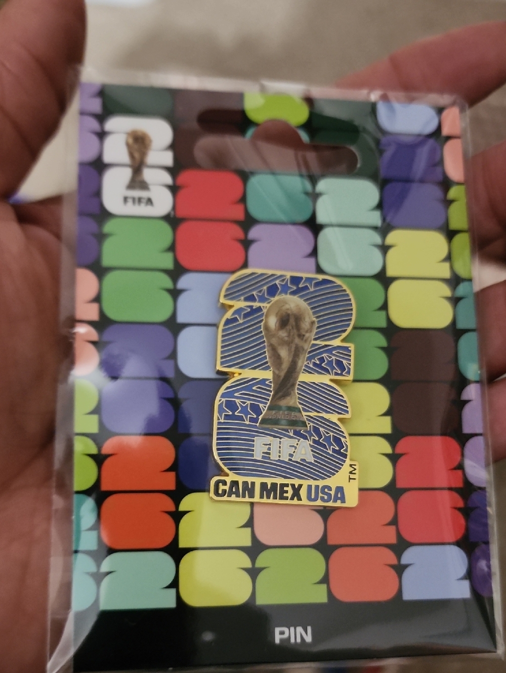 FIFA World Cup 'CAN MEX USA' Gold Enamel Pin